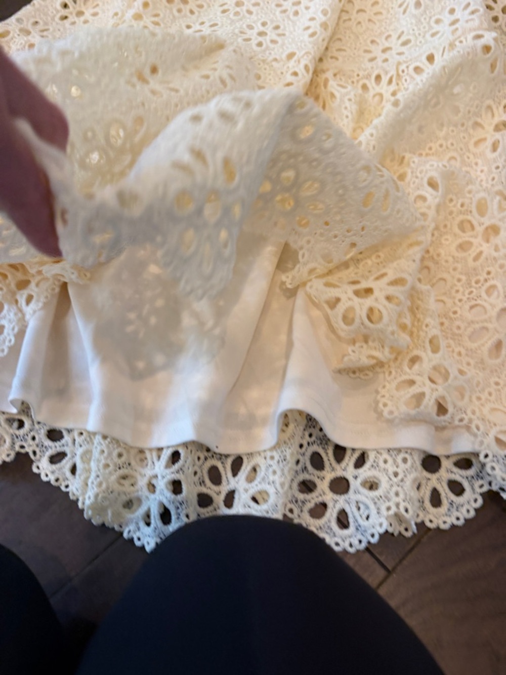 LoveColette Cream Crochet Mid Dress Large - C10-029 - Picture 8 of 12